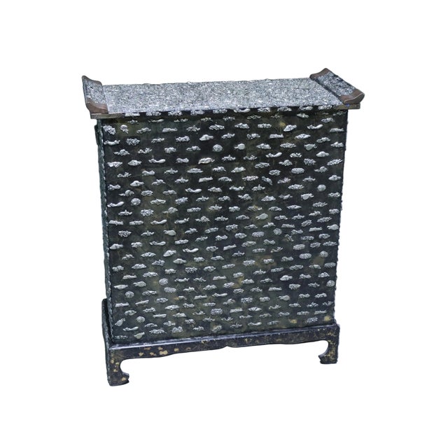 Rare Antique Japanese Tansu Adorned With Hundreds of Hand Hammered Milagro Charms For Sale In Portland, OR - Image 6 of 8