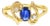 Sapphire Diamond Ring 14K Yellow Gold, Size 8 For Sale
