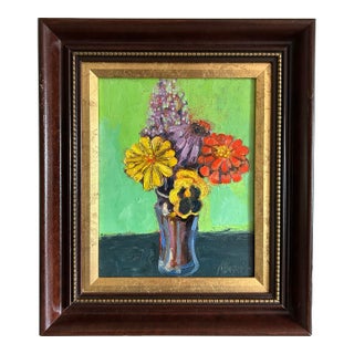 Original Impressionist Floral Still Life Oil Painting by Alexandra Brown For Sale