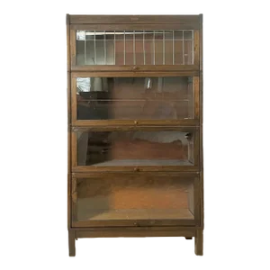 Antique Barrister Bookcase With Leaded Glass | by Lundstrom