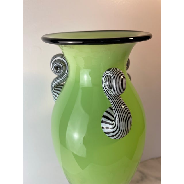 Early 21st Century Dehanna Jones Contemporary Art Glass Vase — Signed Pale Lime Green Studio Glass For Sale - Image 5 of 9