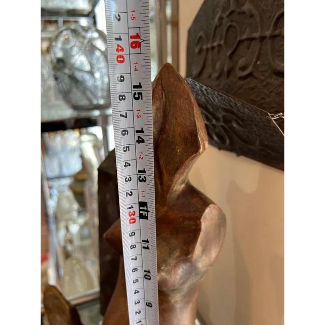 Bronze Abstract Cubist Nude Sculpture Attributed to Allen Hermes For Sale - Image 8 of 9