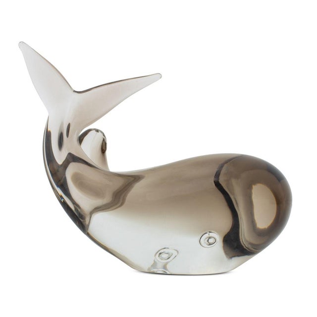 Mid 20th Century Art Glass Double Whale Sculpture For Sale - Image 5 of 6