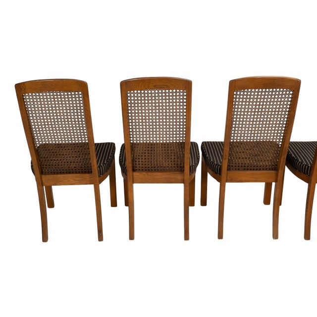 1970s Drexel Heritage Mid Century Cane Back Oak Dining Chairs - Set of 8 For Sale - Image 15 of 18