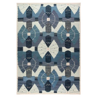 Modern Swedish Style Flat Weave Wool Rug by Doris Leslie Blau For Sale