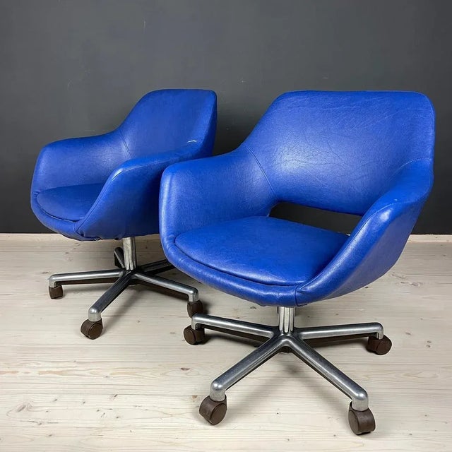 Set of Mid-Century Office Desk Chairs from Stol Kamnik, Yugoslavia, 1980s Set of 2 For Sale - Image 6 of 13