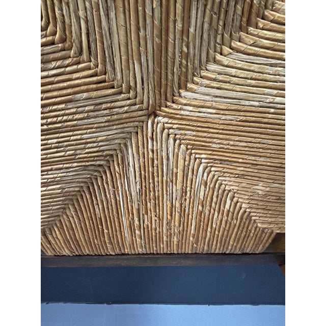 Brutalist Turned Oak and Rush Armchair in the style of Charles Dudouyt, France, 1950s For Sale - Image 17 of 18