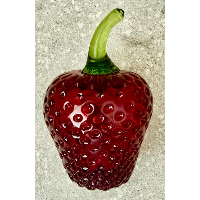 Mid-Century Modern 1970’s Vintage Handblown Glass Fruit by Rainbow Art Company/Viking Glass Company - Set of 4 For Sale - Image 3 of 11