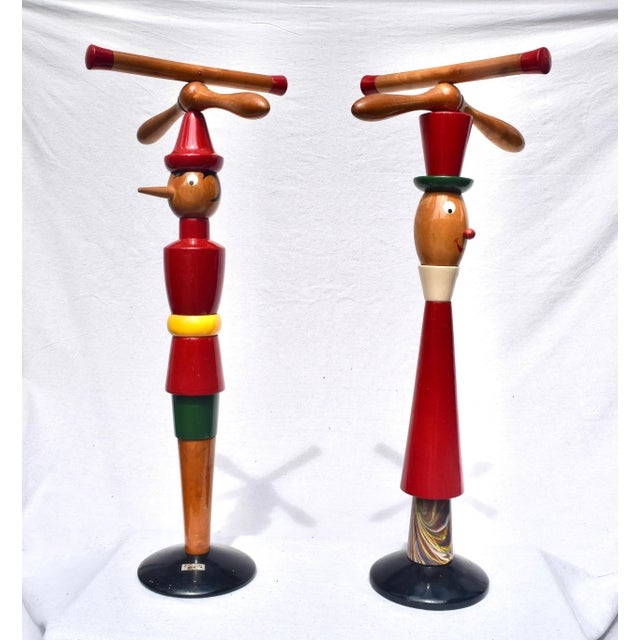 Italian Folk Art Valet Stands Pinocchio & Jiminy Cricket, 1940s For Sale - Image 13 of 13