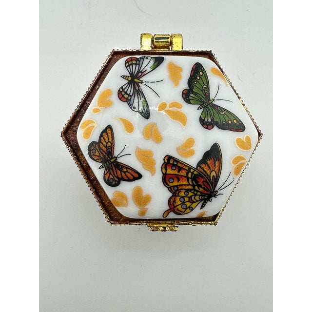 2010s Ceramic Butterfly Trinket Boxes For Sale - Image 5 of 9
