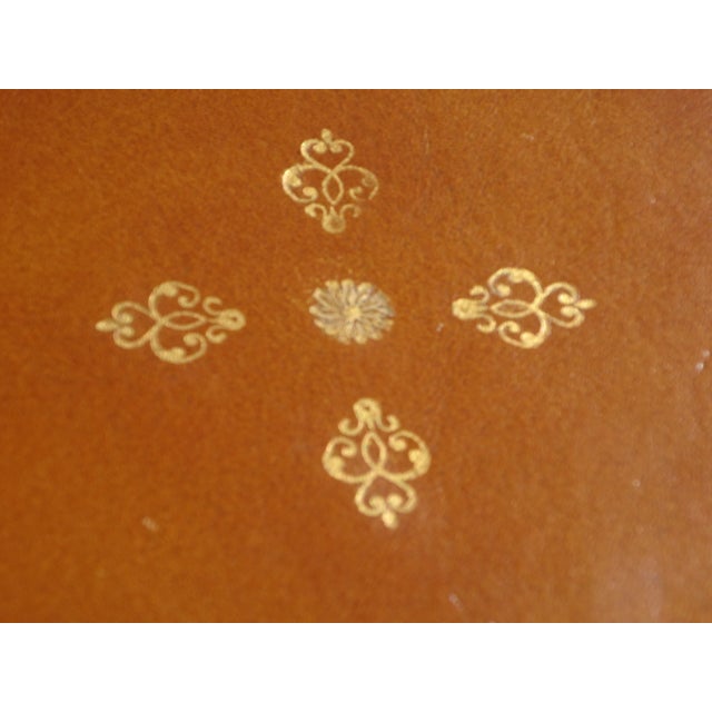 English Wooden and Leather Side Table, 1960s For Sale - Image 4 of 18