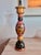 1990s Tracy Porter Stonehouse Farm Goods Hand Painted Wooden Table Lamp With Checked Crystal Lamp Shade For Sale - Image 5 of 11