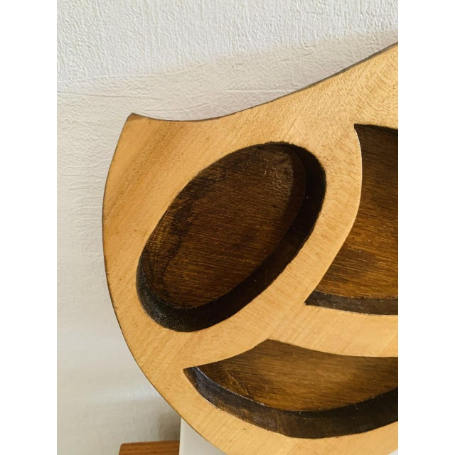 Brown Vintage Scandinavian Wood Fish Sculpture by A. Hiben, 1977 For Sale - Image 8 of 16