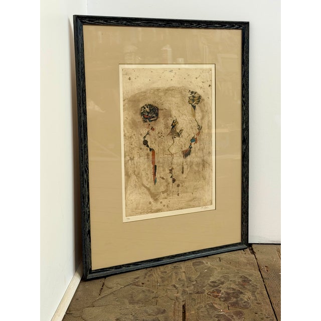 Abstract 1960s Johnny Friedlander (1912-1992) Color Abstract Etching For Sale - Image 3 of 11