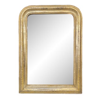 French Louis Philippe Gold Leaf Giltwood Wall Mirror Early 19th Century For Sale