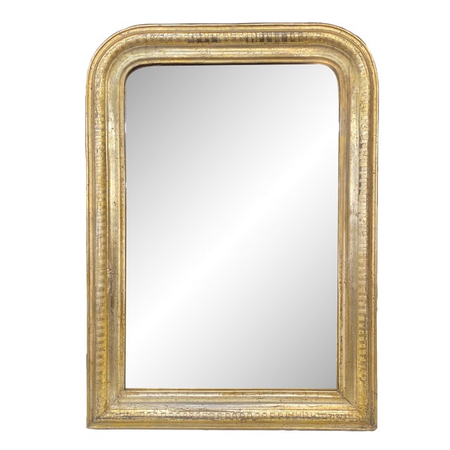 French Louis Philippe Gold Leaf Giltwood Wall Mirror Early 19th Century For Sale
