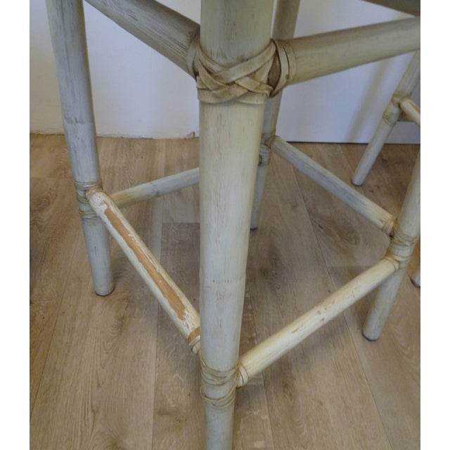 White White Bamboo Bar Stools from McGuire, 1970s, Set of 4 For Sale - Image 8 of 18