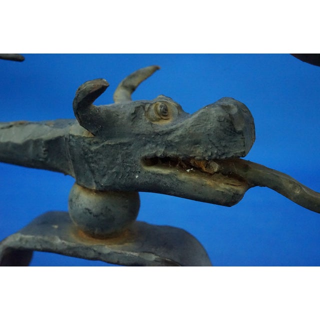 Wrought Iron Candelabras with Dragon Heads, Italy, 1920s, Set of 2 For Sale - Image 16 of 18
