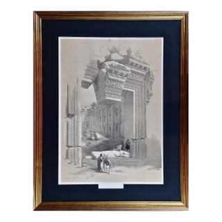 "The Doorway of Baalbec": A David Roberts ' 19th Century Hand Colored Lithograph, 1849 For Sale