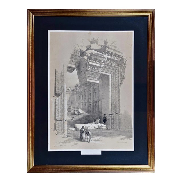 "The Doorway of Baalbec": A David Roberts ' 19th Century Hand Colored Lithograph, 1849 For Sale