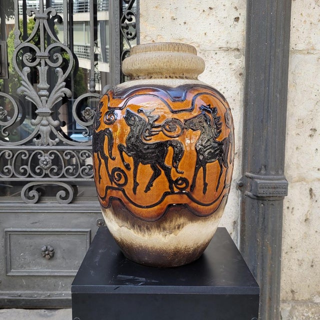 Large Model 286-51 Equestrian Vase from Scheurich Keramik, Germany, 1960s For Sale - Image 10 of 18
