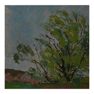 Ukrainian Spring Landscape Oil Painting on Cardboard, 1974 60-70 For Sale