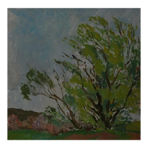 Ukrainian Spring Landscape Oil Painting on Cardboard, 1974 60-70