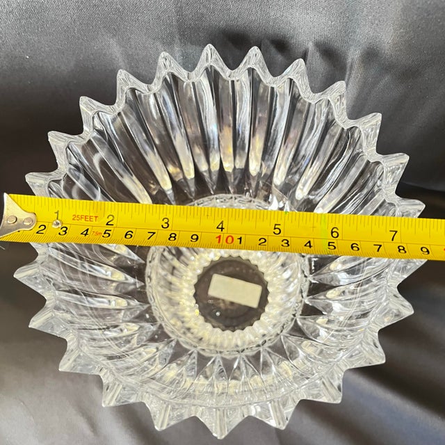 Late 20th Century Mikasa Ice Palace Crystal Vase Sculptural Scalloped Rim Slovenia For Sale - Image 5 of 11