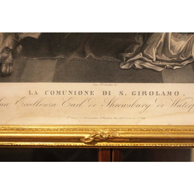 Circa 1820-50 Italian Copper Plate Engraving "The Last Communion of Saint Jerome" For Sale - Image 9 of 11