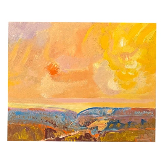 Jean Krille, Landscape 147, 1985, Oil on Masonite For Sale