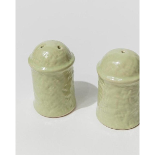 Ceramic Vintage Salt and Pepper Shakers in Mint Ceramic, 1970s, Set of 2 For Sale - Image 7 of 11