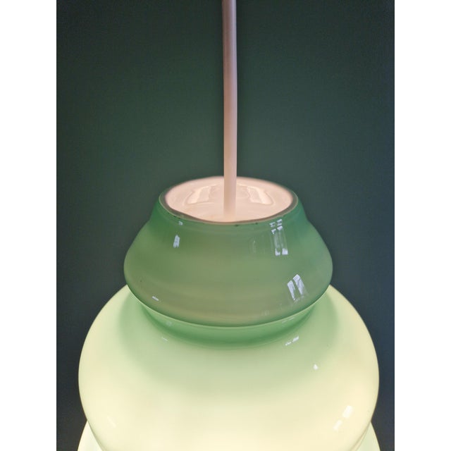 Aqua Space Age Pendant Light in Blue-Green Opaline Glass, 1960s For Sale - Image 8 of 13