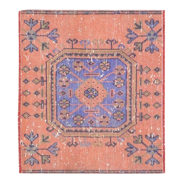 Vintage Turkish Anatolian Hand Knotted Wool Rug, 2'5"x2'9" For Sale