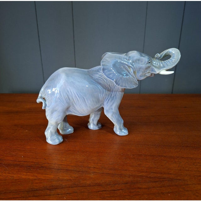 Model 1771 Elephant Statue in Porcelain by Peter Herold for Royal Copenhagen, Denmark, 1890s-1910s For Sale - Image 3 of 7