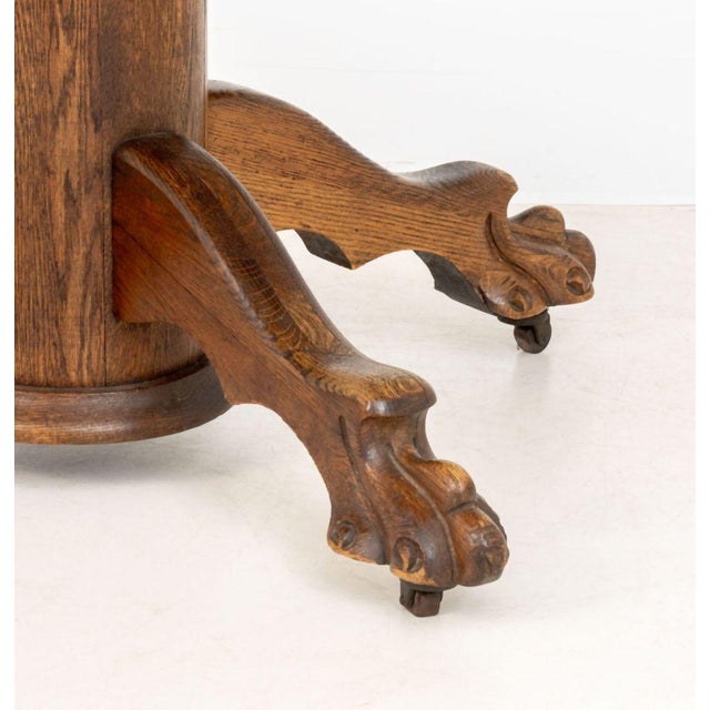 Arts and Crafts Tiger Oak Center Table For Sale In New York - Image 6 of 8