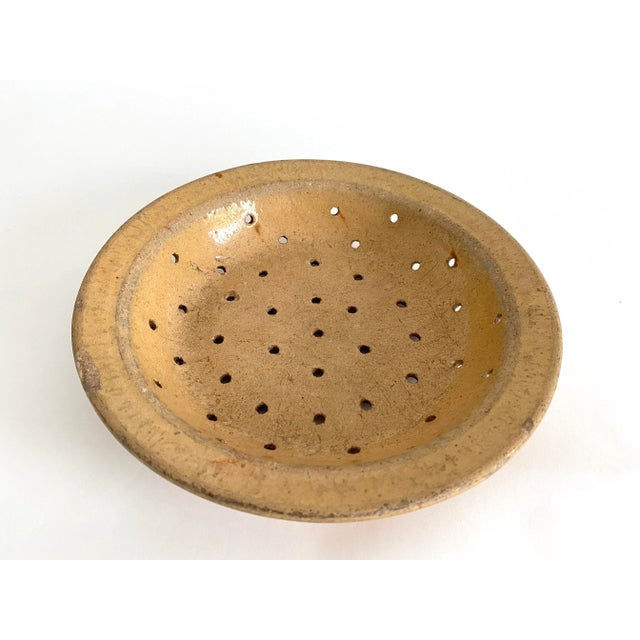 Mustard Antique French Terracotta Fruit Strainer For Sale - Image 8 of 8
