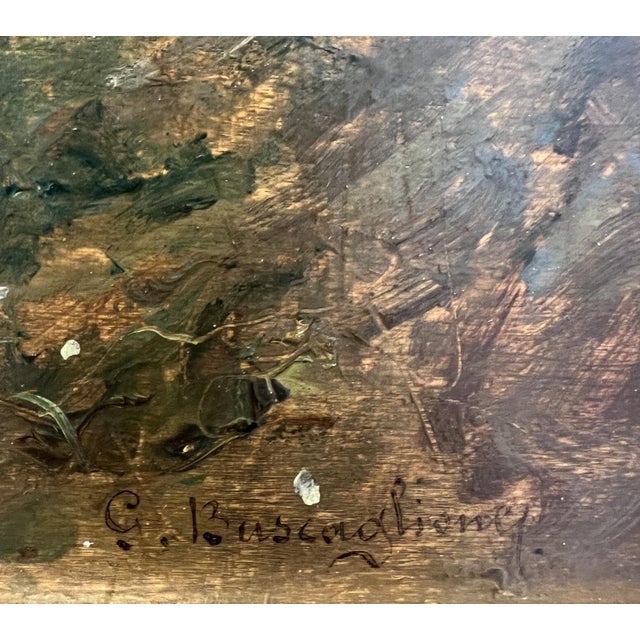 Modern Giuseppe Buscaglione, Piedmontese Landscape, Oil on Canvas, 1920s, Framed For Sale - Image 3 of 13