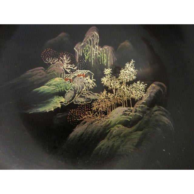 Antique Chinoiserie Black and Gold Hand Painted Lacquer Tea Set- 18 Pieces For Sale - Image 17 of 17