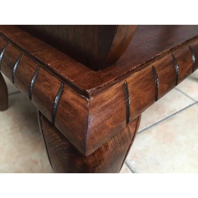 Brown Small Coffee Table with Shelf, 1950s For Sale - Image 8 of 11