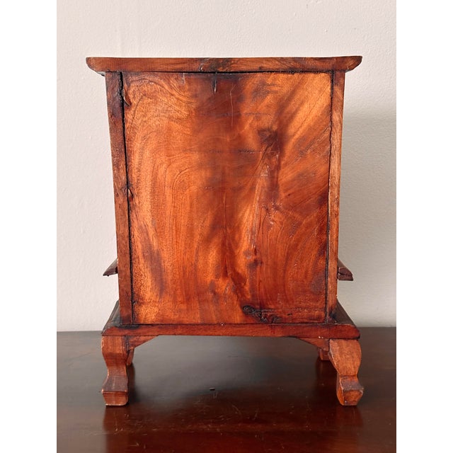 Vintage Balinese Hand Carved Hardwood Jewelry Armoire Cabinet For Sale - Image 11 of 12