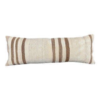 Turkish Hemp Pillow Cushion Natural Beige Brown Cushion Cover 14x40 For Sale