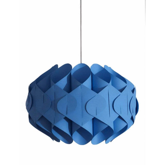 1970s Mid-Century Modern Blue Pendant Lamp, Denmark, 1970s For Sale - Image 5 of 5