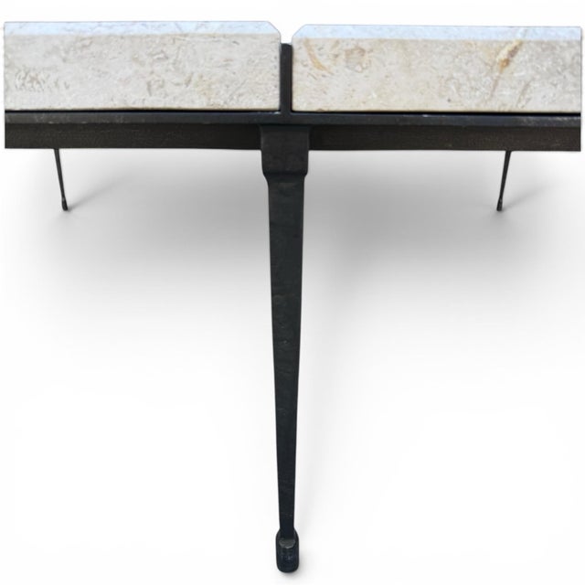 Holly Hunt Rue De Seine Iron and Marble Cocktail Table For Sale In Chicago - Image 6 of 7