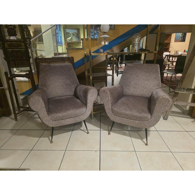 Armchairs attributed to Gigi Radice for Minotti, 1960s, Set of 2 For Sale - Image 12 of 12