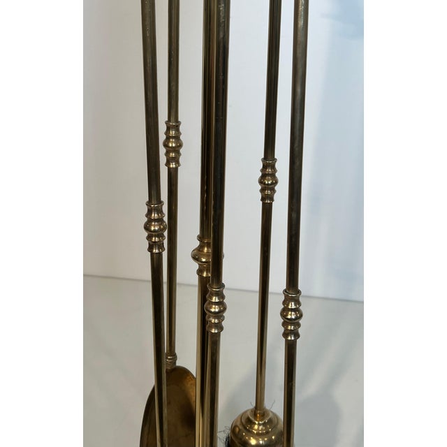 Brass Large Brass Pineapple Fireplace Tools in the Style of Maison Baguès For Sale - Image 8 of 12