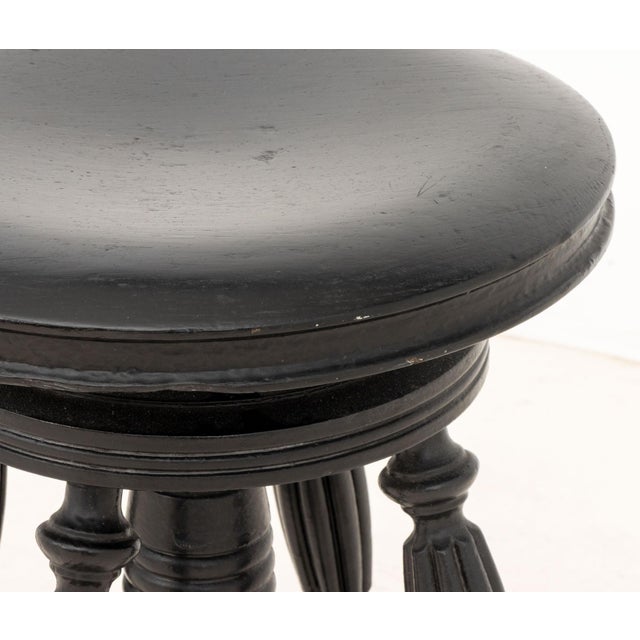 Victorian Ebonized Circular Piano Stool, Ca. 1900 For Sale In New York - Image 6 of 6