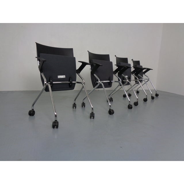 Metal Flip Flap Office Armchairs from Sedus Stoll, Germany, 2014, Set of 4 For Sale - Image 7 of 16