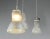 Pendant lights by adolf meyer for zeiss ikon circa 1930s price is per light (6 available) - moulded glass with mercury...
