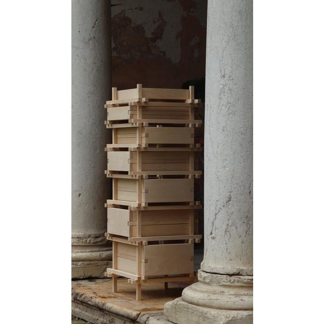 Soft Futurism Jenga Chest of Drawers in Ash Wood by Filippo Andrighetto For Sale - Image 6 of 7