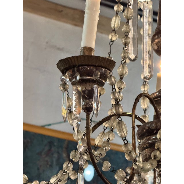 19th C. Italian Silverleaf Wood and Crystal Chandeliers For Sale - Image 12 of 12
